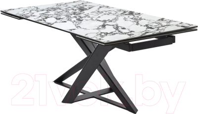 Обеденный стол M-City Vicenza 180 / 614M05561 (Gloss Bulgari White керамика/черный)