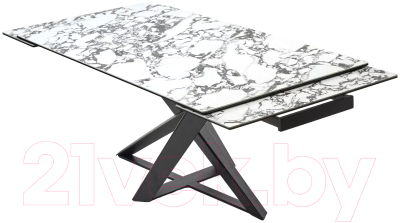 Обеденный стол M-City Vicenza 180 / 614M05561 (Gloss Bulgari White керамика/черный)