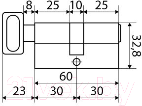 Цилиндровый механизм замка Стандарт Max 60 (30х30В) AB перф. ключ/верт. (5 ключей)