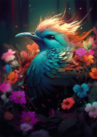 Картина на стекле Stamprint Волшебная птица AR056 (70x50) - 