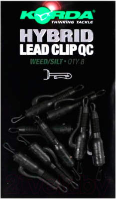 Набор клипс для грузила Korda QC Hybrid Lead Clip Weed/Silt / KQHCWS