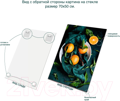 Картина на стекле Stamprint Сочные апельсины KT078 (70x50)