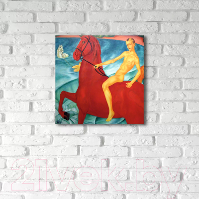 Картина на стекле Stamprint Купание красного коня К. Петров-Водкин PT027 (50x50)