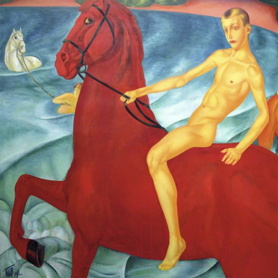 Картина на стекле Stamprint Купание красного коня К. Петров-Водкин PT027 (50x50)