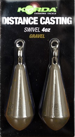 Грузило рыболовное Korda Distance Casting Swivel Gravel 4.5oz 128г / DCSG45