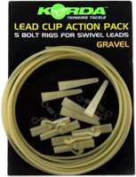 Набор клипс для грузила Korda Lead Clip Action Pack Gravel / KLCAPG - 