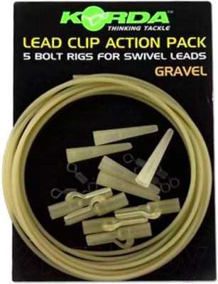 Набор клипс для грузила Korda Lead Clip Action Pack Gravel / KLCAPG