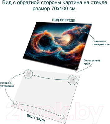 Картина на стекле Stamprint Бушующее море 1 AR070 (70x100)