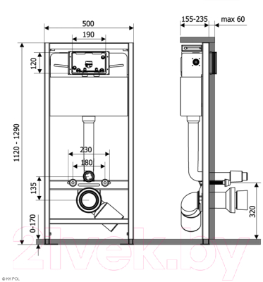 Инсталляция для унитаза KK-POL Premium ZSP/M500/0/K