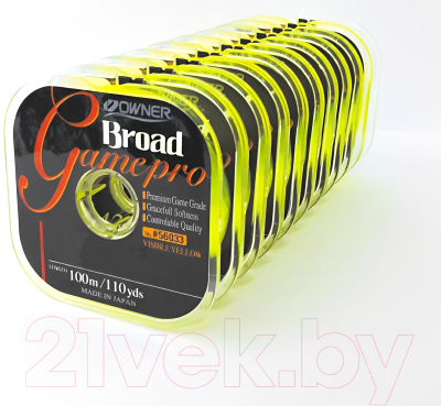 Леска монофильная Owner Broad Game Pro Yellow 100м 0.24мм 4.35кг / 56033-024