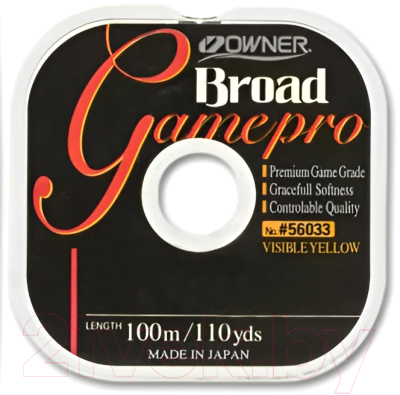 Леска монофильная Owner Broad Game Pro Yellow 100м 0.24мм 4.35кг / 56033-024
