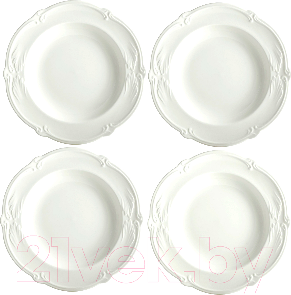 Набор тарелок Gien Rocaille Blanc 1800B4AY14 (4шт)
