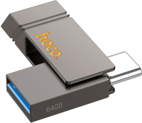 Usb flash накопитель Hoco UD14 USB3.2 mini 128Gb (металлик) - 