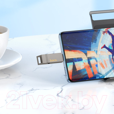 Usb flash накопитель Hoco UD14 USB3.2 mini 128Gb (металлик)