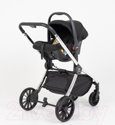 Детская универсальная коляска Farfello Baby shell 3 в 1 2024 / BBS-007 (черный/серебристый хром)