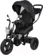 Трехколесный велосипед с ручкой Farfello PL-05 (черный) - 