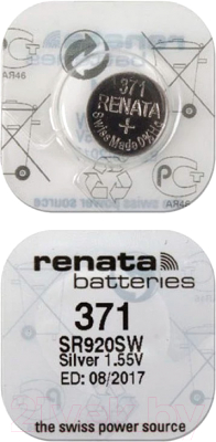 Батарейка Renata SR371/SR920/AG6 1.55V 38mAh 9.5x2.1mm