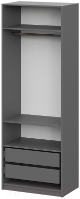 Комплект полок для корпусной мебели Mio Tesoro ШК 5 800/1200/1600 (2шт, графит серый)