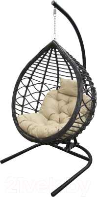 Кресло подвесное Garden Story Вирджиния / D3414-МТ003 (черный/коричневый/бежевый)