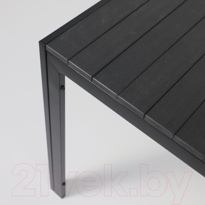 Стол садовый AksHome Sicily 90x90x73 (сталь черная/черный)