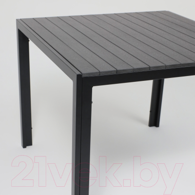 Стол садовый AksHome Sicily 90x90x73 (сталь черная/черный)
