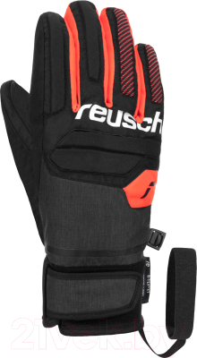 Перчатки лыжные Reusch Warrior R-Tex Xt Junior / 6261250-7810 (р-р 5, Black/White/Fluo Red)