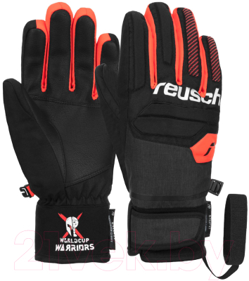 Перчатки лыжные Reusch Warrior R-Tex Xt Junior / 6261250-7810 (р-р 5, Black/White/Fluo Red)