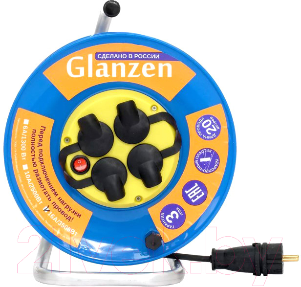 Удлинитель на катушке Glanzen EB-20-009