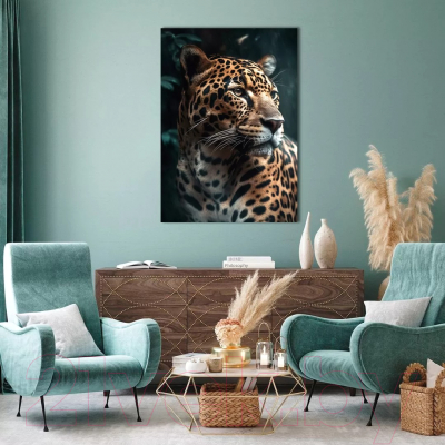 Картина на стекле Stamprint Взгляд леопарда AN015 (100x70)