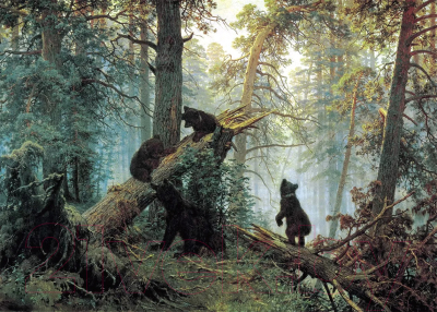 Картина на стекле Stamprint Утро в сосновом лесу И. И. Шишкин PT023 (50x70)