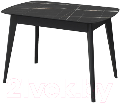 Обеденный стол MLK Прайм 120 (черный тунис/пу черный)