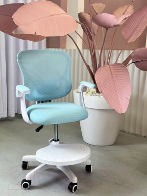 Кресло офисное Calviano Comfy (голубой, с подножкой)