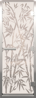 Стеклянная дверь для бани/сауны Doorwood Хамам Бамбук и бабочки 70x190 / DW00335 (сатин) - 