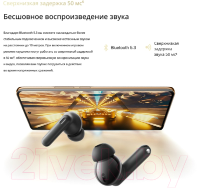 Беспроводные наушники Realme Buds T300 RMA2302 (черный)