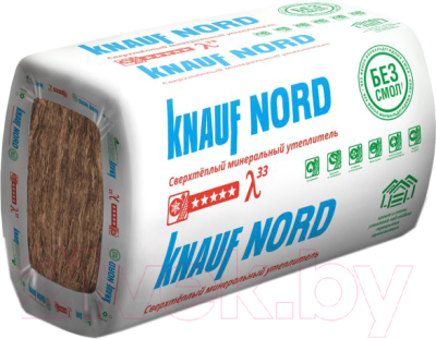 Изображение товара Минеральная вата Knauf Insulation NORD TS033 Aquastatik 50х600х1250 (упаковка)