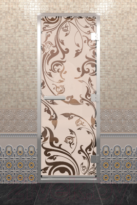 Стеклянная дверь для бани/сауны Doorwood Хамам Венеция 70x190 / DW00458 (бронза матовое)