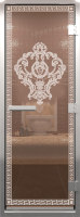 Стеклянная дверь для бани/сауны Doorwood Хамам Версаче 70x190 / DW03630 (бронза) - 