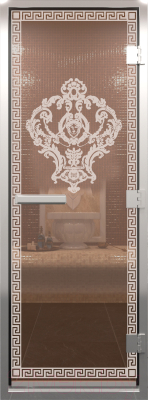 Стеклянная дверь для бани/сауны Doorwood Хамам Версаче 80x200 / DW01641 (бронза)