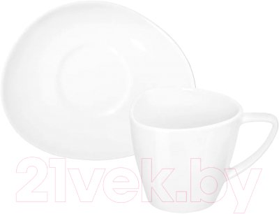 Чашка с блюдцем Elan Gallery Колоранс / 540828 (белый)