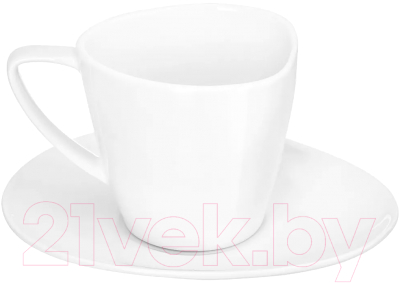 Чашка с блюдцем Elan Gallery Колоранс / 540828 (белый)