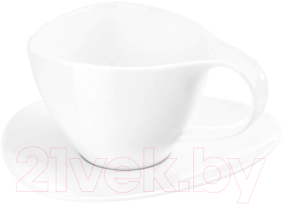 Чашка с блюдцем Elan Gallery Колоранс / 540854 (белый)
