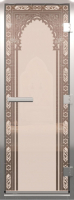 Стеклянная дверь для бани/сауны Doorwood Хамам Восточная арка 70x190 / DW01646 (бронза матовый) - 