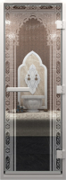 Стеклянная дверь для бани/сауны Doorwood Хамам Восточная арка 70x190 / DW00474 (прозрачный) - 