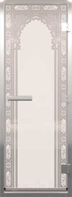 Стеклянная дверь для бани/сауны Doorwood Хамам Восточная арка 80x210 / DW03564 (сатин)