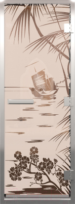 Стеклянная дверь для бани/сауны Doorwood Хамам Голубая лагуна 70x190 / DW01648