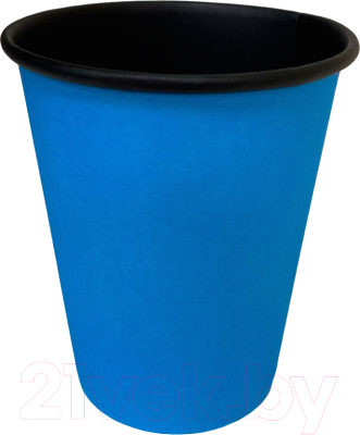 Набор бумажных стаканов Gecko Однослойный 205мл (2x50шт, синий/черный внутри)