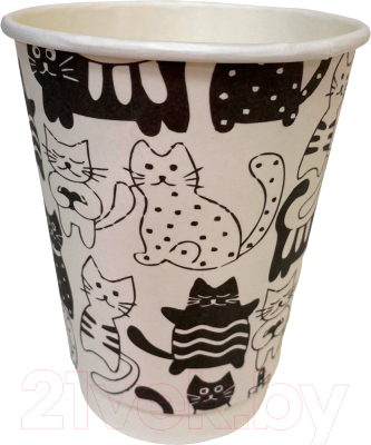 Набор бумажных стаканов Gecko Однослойный 205мл (2x50шт, коты)