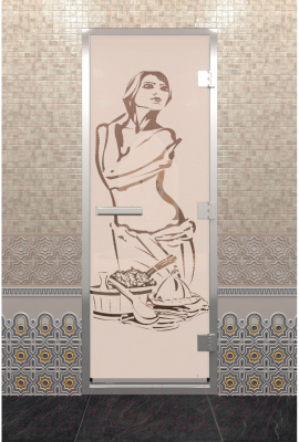 Стеклянная дверь для бани/сауны Doorwood Хамам Искушение 70x190 / DW00151 (бронза матовое)