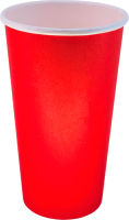 Набор бумажных стаканов Gecko Однослойный 450мл (2x50шт, красный) - 