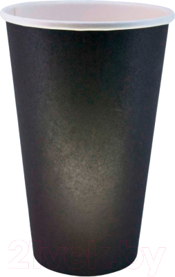 Набор бумажных стаканов Gecko Однослойный 450мл (2x50шт, черный)